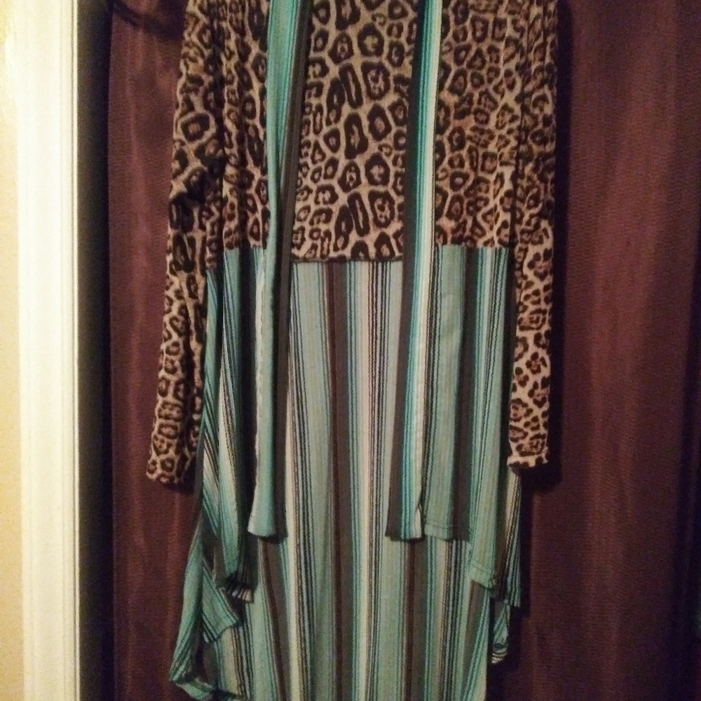 Size large Crazy Train hi/low cover-up.